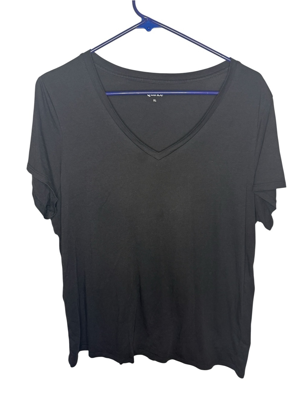 Quince Black V-Neck Short Sleeve Basic Tee Size XL